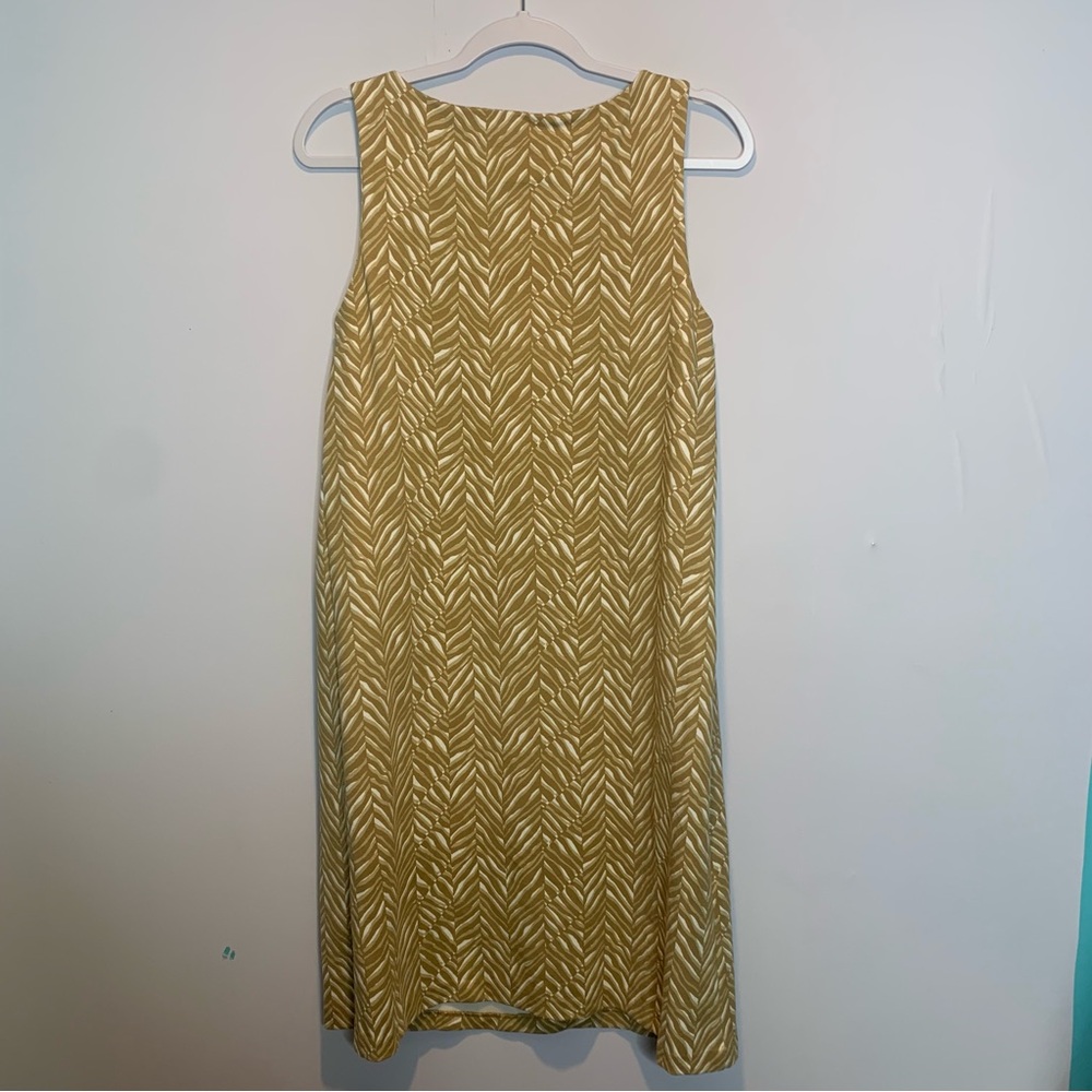 J. McLaughlin Doane Dress Mega Mirror Zebra Print Sleeveless Sand Tan Gold White - Picture 4 of 7